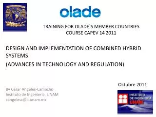 TRAINING FOR OLADE`S MEMBER COUNTRIES COURSE CAPEV 14 2011