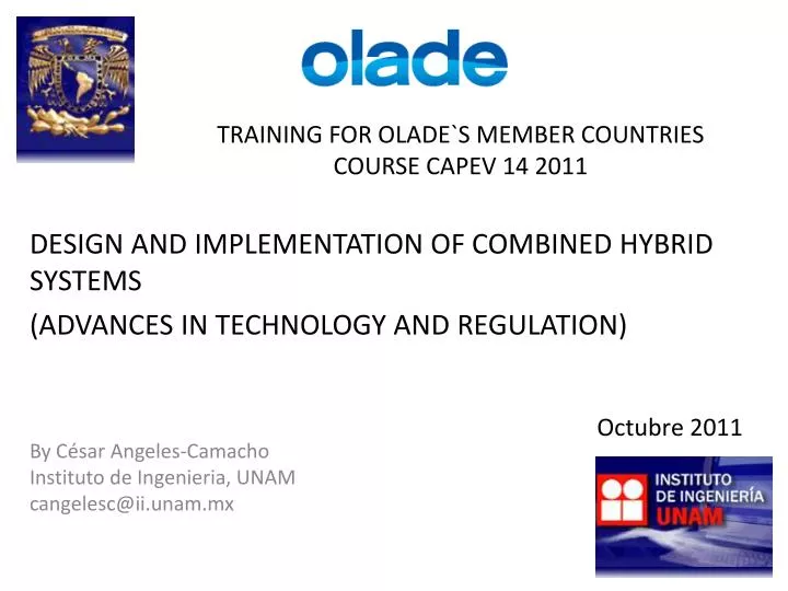 training for olade s member countries course capev 14 2011