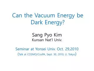Can the Vacuum Energy be Dark Energy?