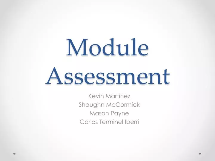 module assessment