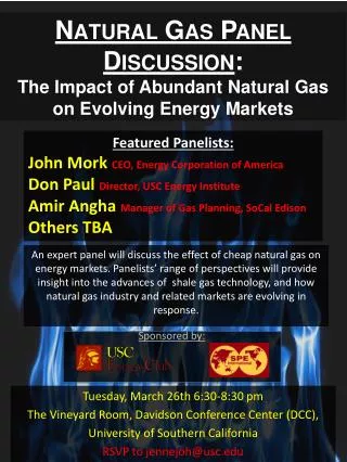 Na tural Gas Panel Discussion : The Impact of Abundant Natural Gas on Evolving Energy Markets