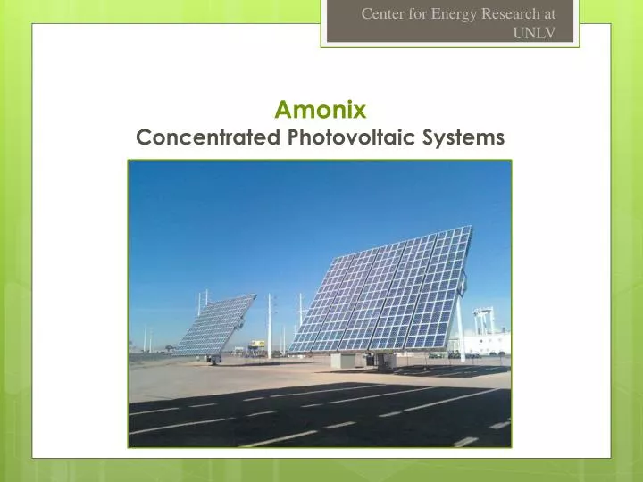 amonix concentrated photovoltaic systems