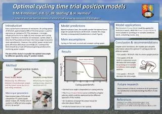 Optimal cycling time trial position models D.M. Fintelman 1 , F-X. Li 1 , M. Sterling 2 &amp; H. Hemida 2
