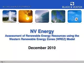 NV Energy Assessment of Renewable Energy Resources using the Western Renewable Energy Zones (WREZ) Model