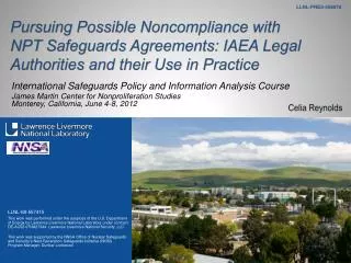 Pursuing Possible Noncompliance with NPT Safeguards Agreements: IAEA Legal Authorities and their Use in Practice
