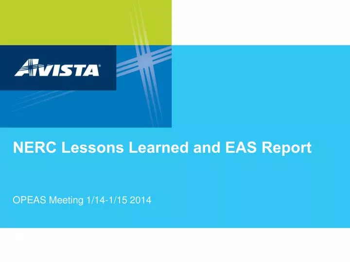 nerc lessons learned and eas report