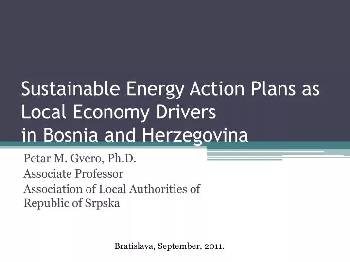 sustainable energy action plans as local economy drivers in bosnia and herzegovina