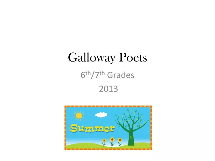 galloway poets