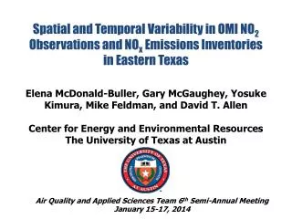 Air Quality and Applied Sciences Team 6 th Semi-Annual Meeting January 15-17, 2014