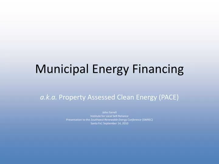 municipal energy financing