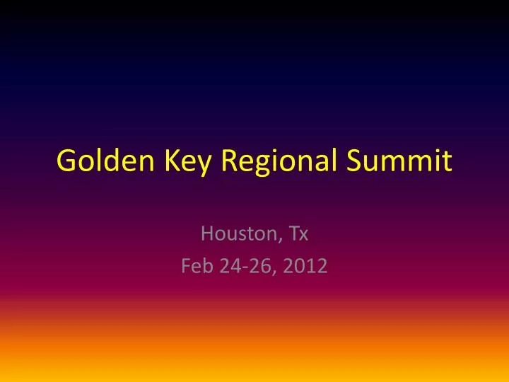 golden key regional summit