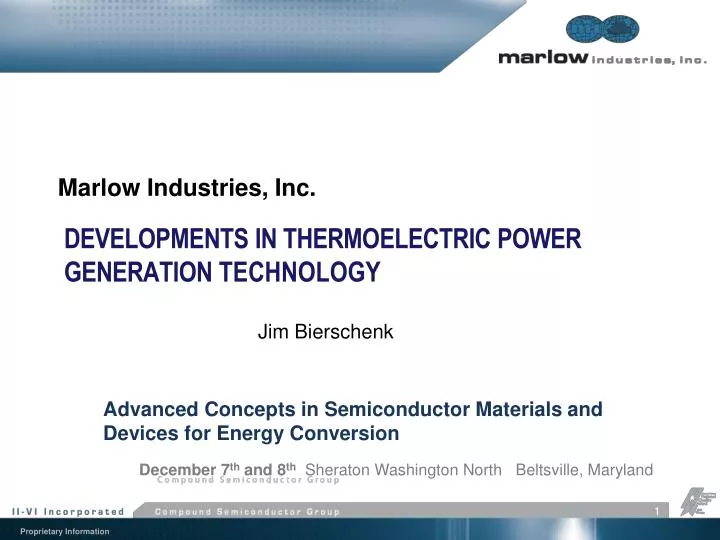developments in thermoelectric power generation technology