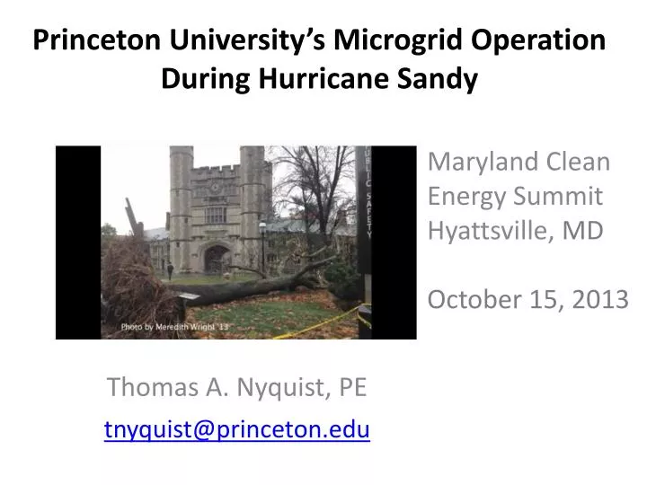 princeton university s microgrid operation during hurricane sandy