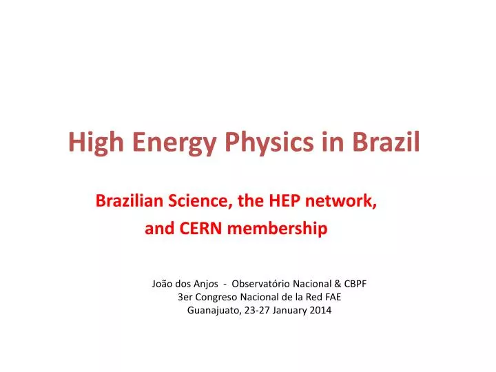 high energy physics in brazil