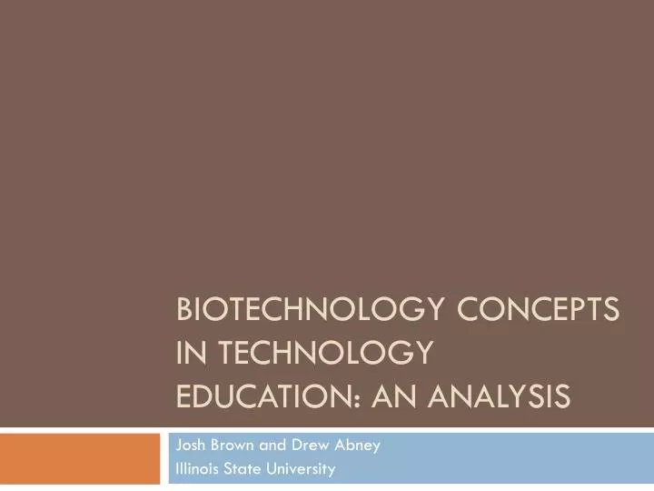 biotechnology concepts in technology education an analysis