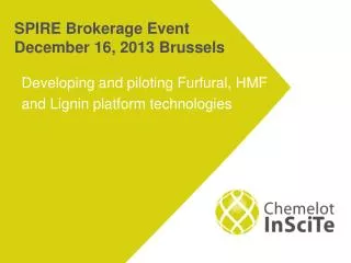 SPIRE Brokerage Event December 16, 2013 Brussels