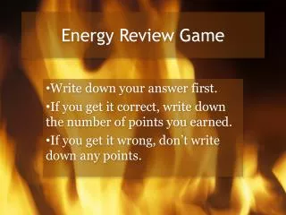 Energy Review Game