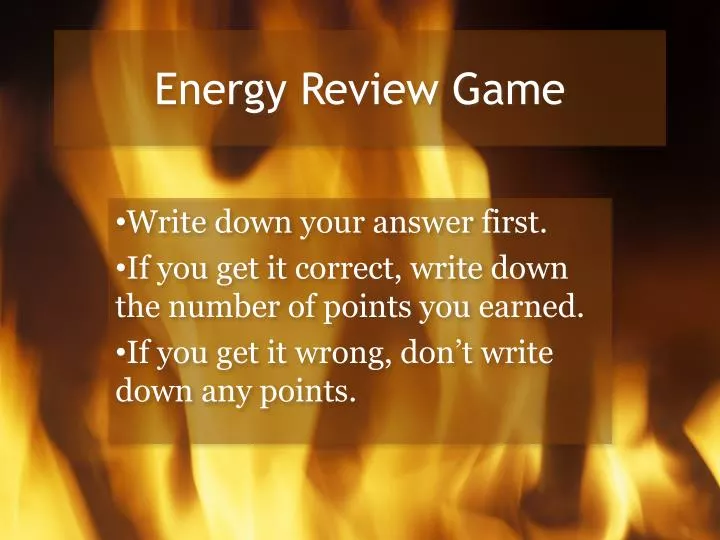energy review game