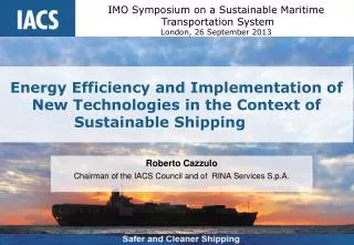 Energy Efficiency and Implementation of New Technologies in the Context of Sustainable Shipping