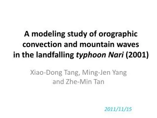 A modeling study of orographic convection and mountain waves in the landfalling typhoon Nari (2001)