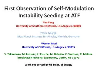 First Observation of Self-Modulation Instability Seeding at ATF
