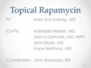 Topical Rapamycin