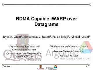 RDMA Capable iWARP over Datagrams