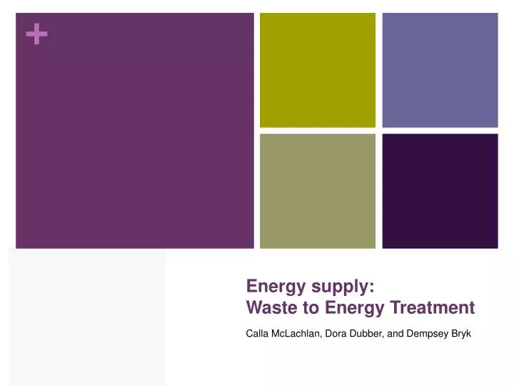 energy supply waste to energy treatment
