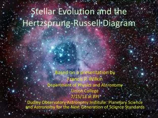 Stellar Evolution and the Hertzsprung -Russell Diagram