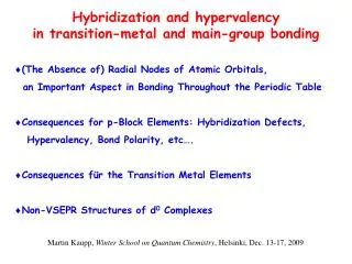 Hybridization and hypervalency in transition-metal and main-group bonding