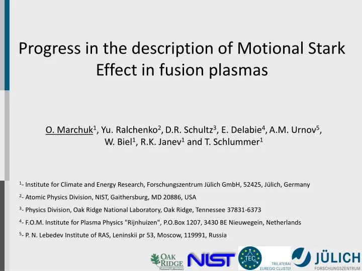 progress in the description of motional stark effect in fusion plasmas