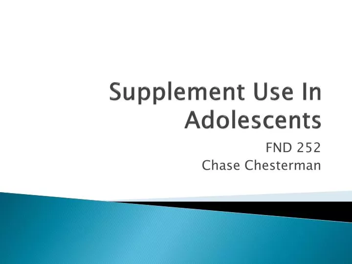supplement use in adolescents