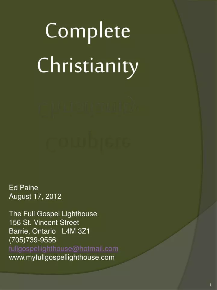 complete christianity