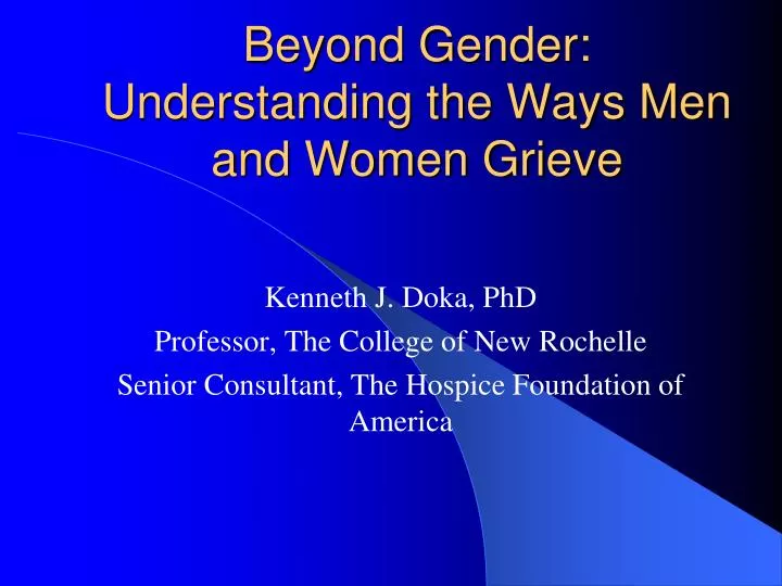 beyond gender understanding the ways men and women grieve