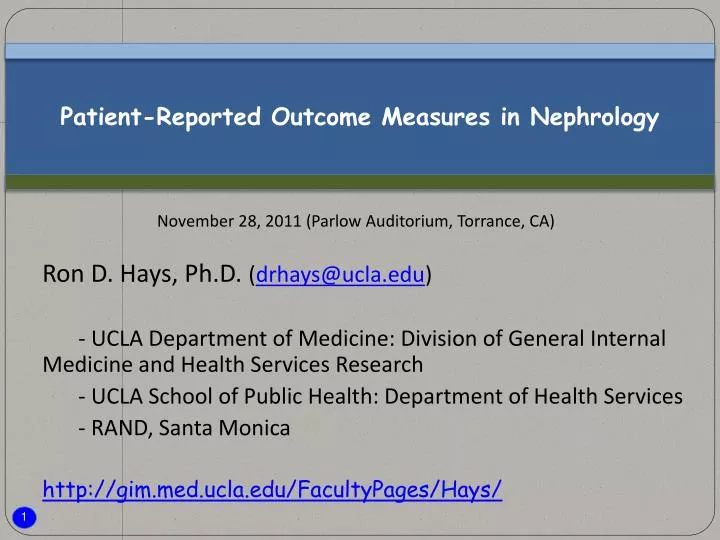 patient reported outcome measures in nephrology