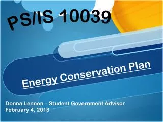 Energy Conservation Plan