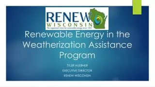 Renewable Energy in the Weatherization Assistance Program