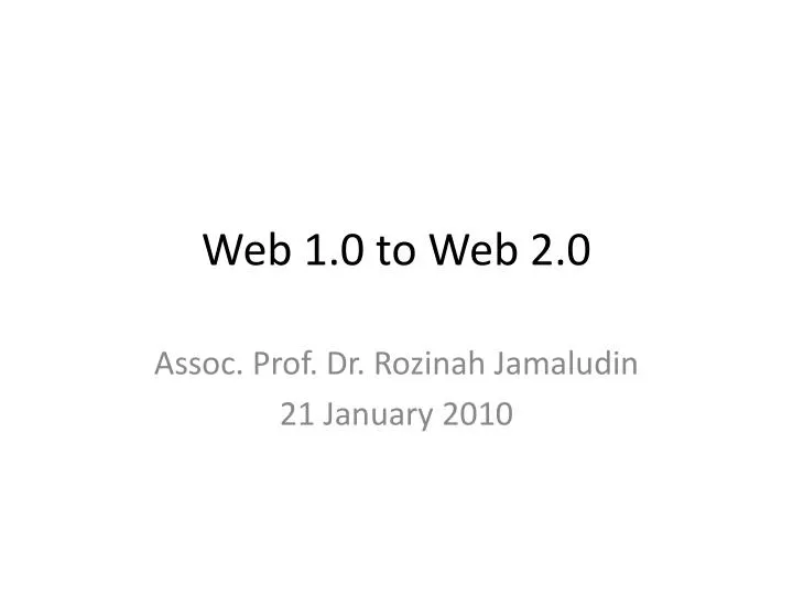 web 1 0 to web 2 0
