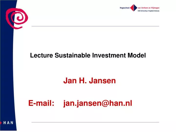 lecture sustainable investment model