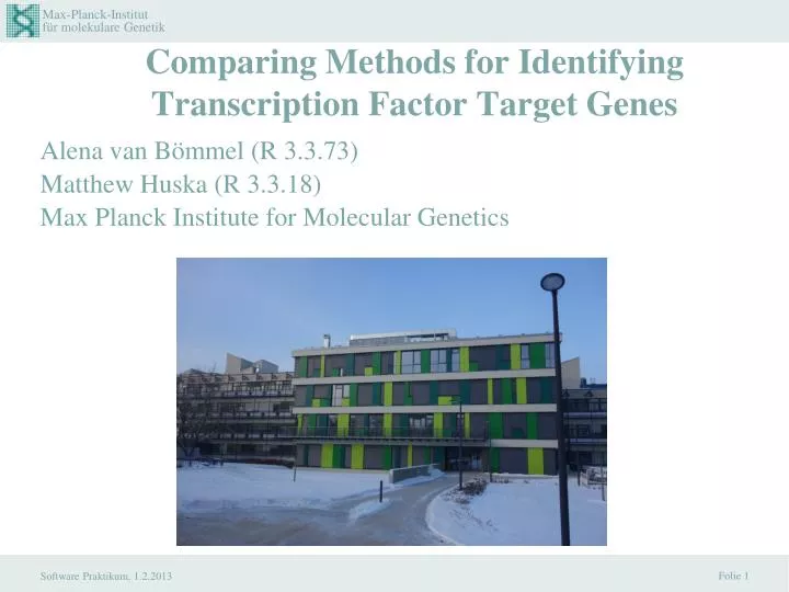 comparing methods for identifying transcription factor target genes