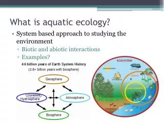 What is aquatic ecology?