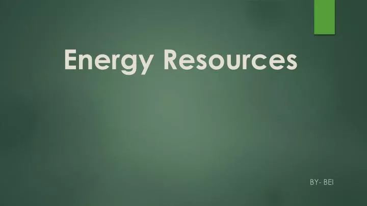 energy resources