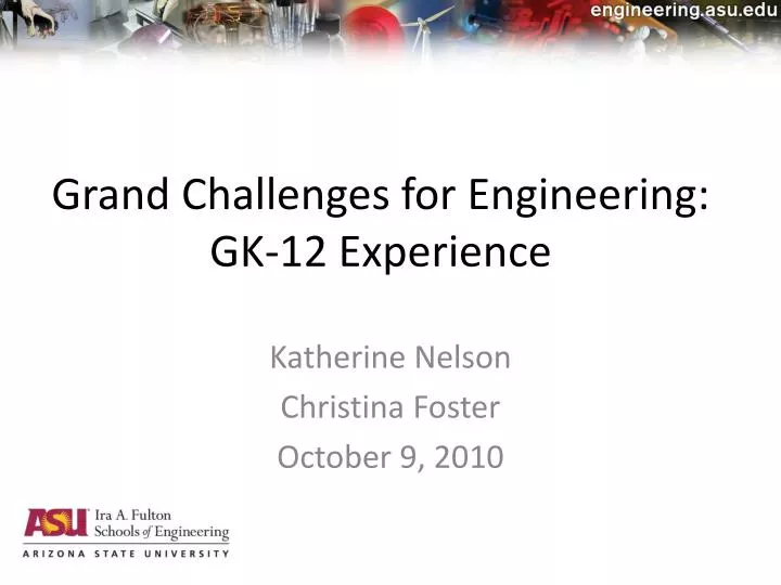 grand challenges for engineering gk 12 experience