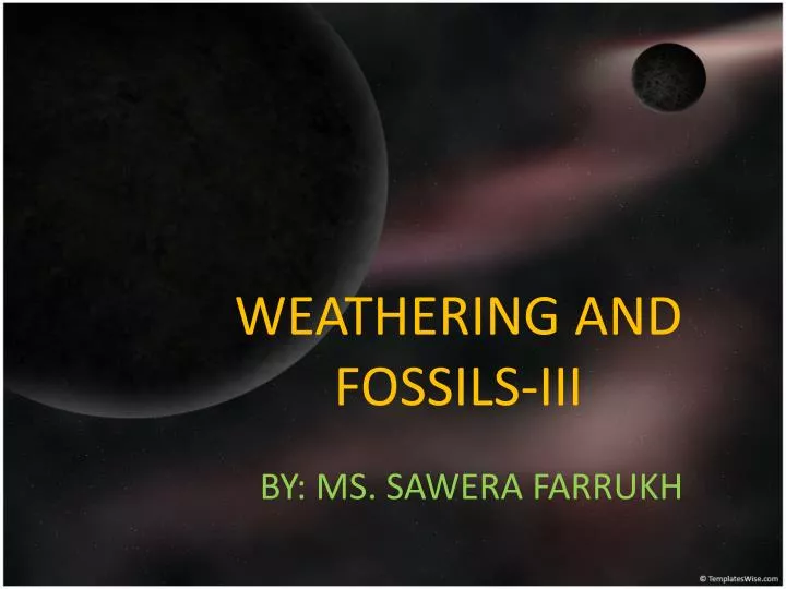 weathering and fossils iii