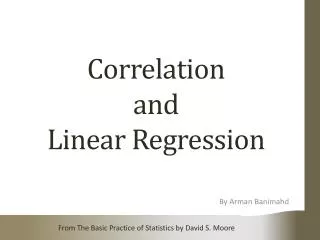 Correlation and L inear Regression