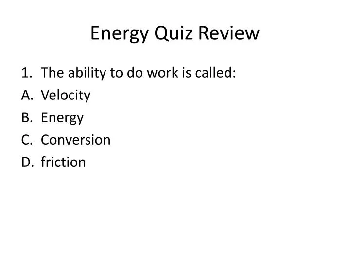 energy quiz review