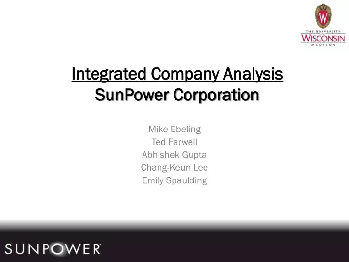 integrated company analysis sunpower corporation
