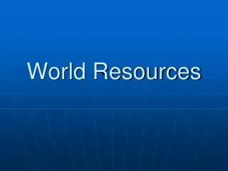 world resources