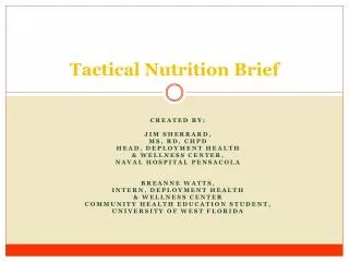 Tactical Nutrition Brief