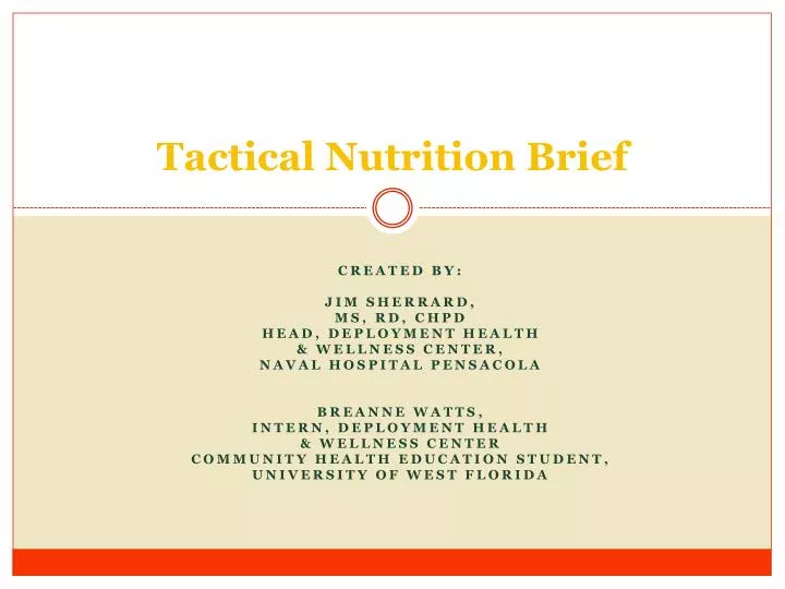 tactical nutrition brief